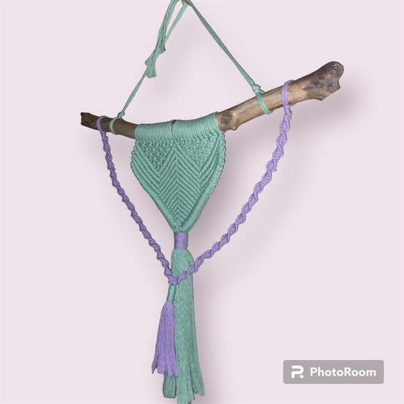 Mermaid Tail Dreams Custom Hand Crafted Macrame Hanging Wall Art Decor - Picture 5 of 10